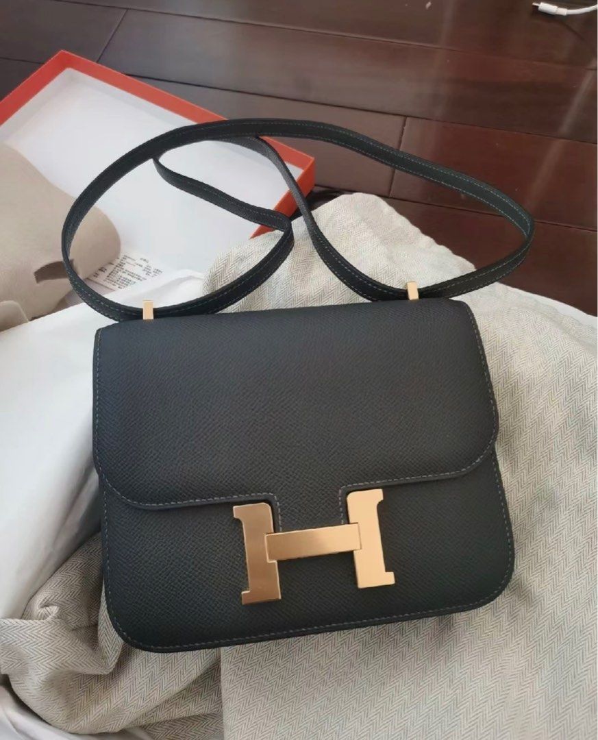 Hermes Constance 18 Black with Rose Gold Hardware