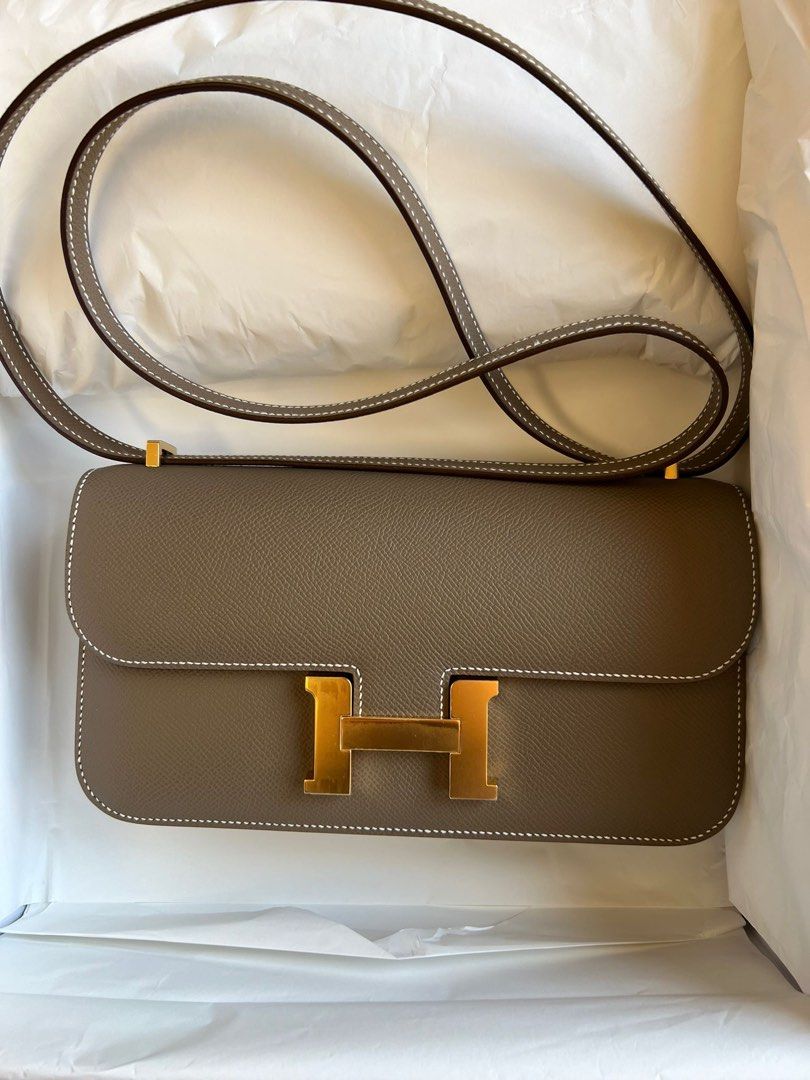Hermes Constance Elan Etoupe Gold Hardware
